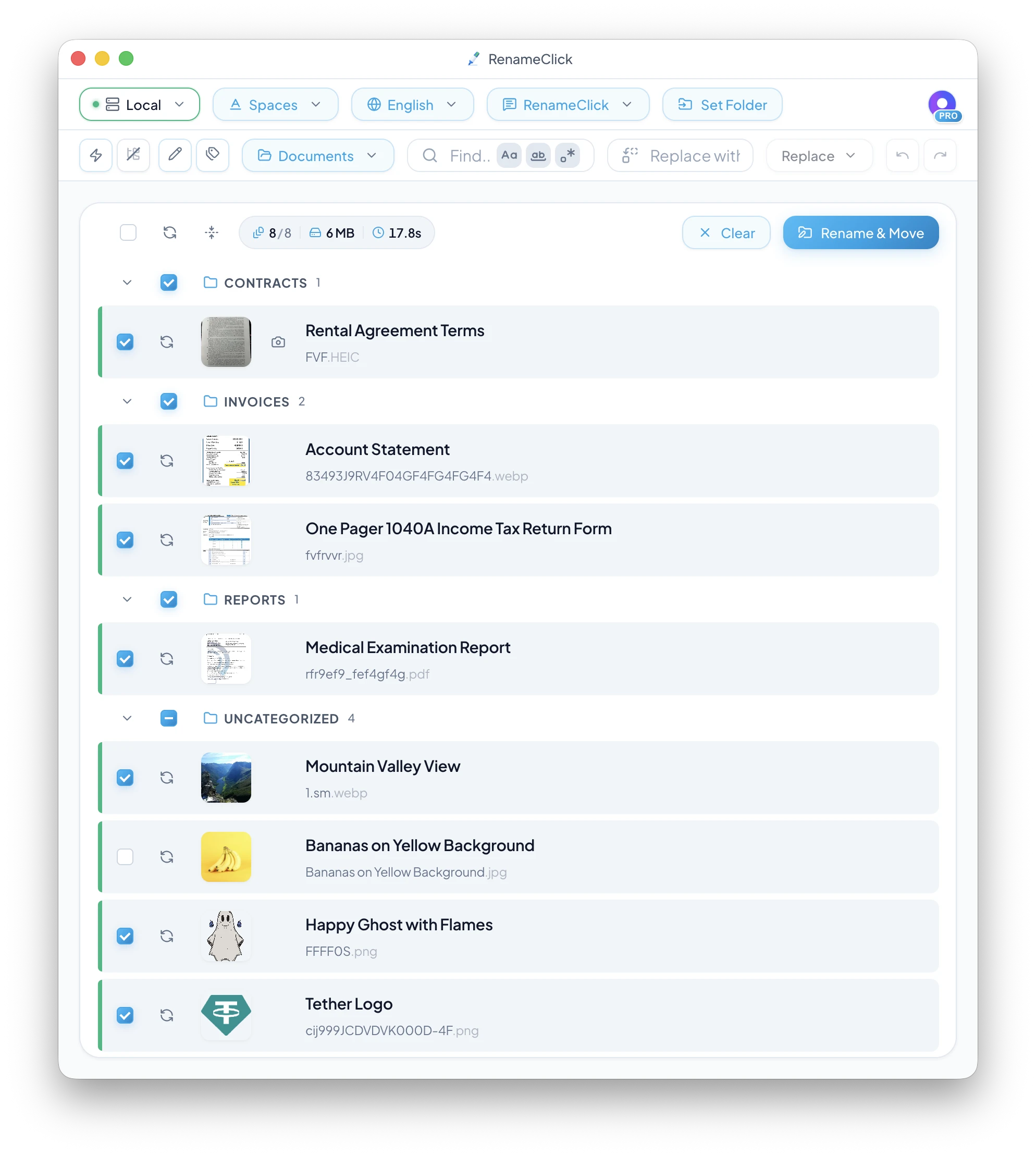 RenameClick renaming files with consistent naming conventions