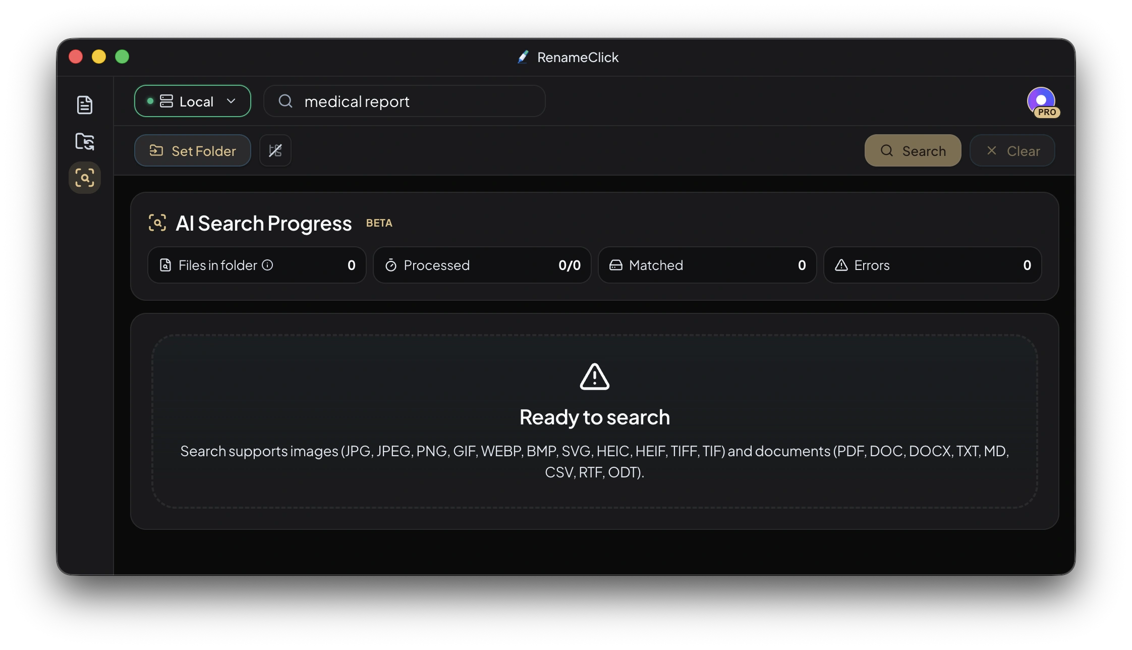 AI Search — Empty state